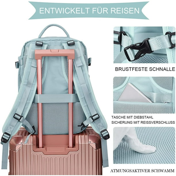 SZLX, mochila de viaje para mujer, beige rosa, mediana, modelo B —  BigTravelMarkt