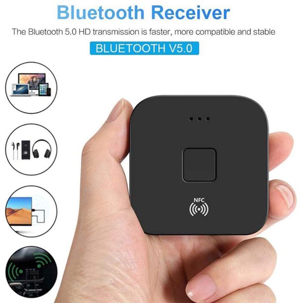 Bluetooth Coche Receptor Bluetooth Inalámbrico 3.5mm Jack Aux Nfc a 2 Rca  Adaptador de audio