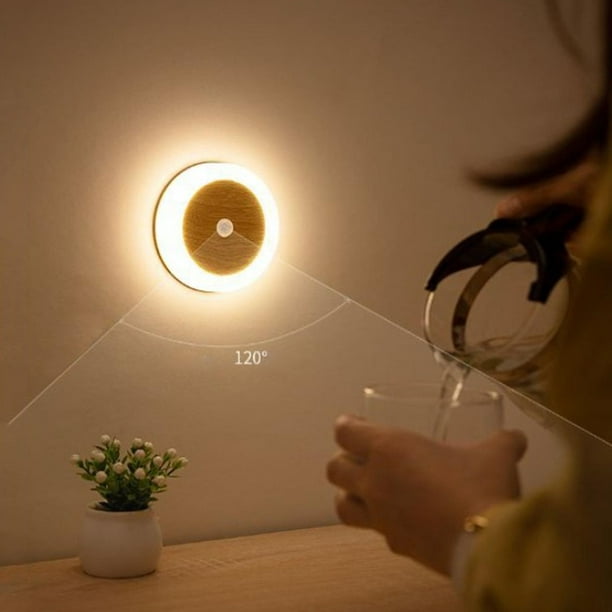 Comprar Lámpara de noche con pilas de la mesa de la luz de la noche del  sensor de movimiento PIR inalámbrico LED