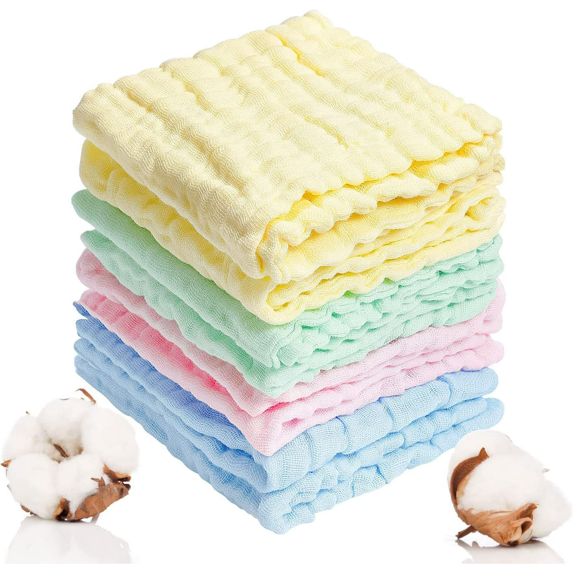 24 piezas de toallitas para bebé, toallas de algodón para bebé, toalla de  cara infantil, toalla de mano para bebé, toallas de algodón para recién