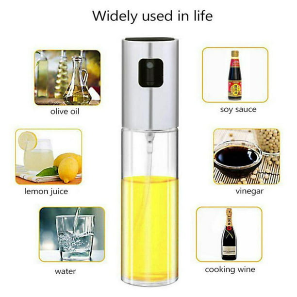 Dispensador de aceite de oliva para cocinar, rociador de aceite de vidrio  de grado alimenticio, botella de vinagre transparente, dispensador de  aceite
