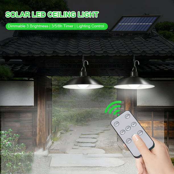 Mejor Lampara Solar Para la Casa con Panel Luz De Techo Impermeable C/C  Remoto