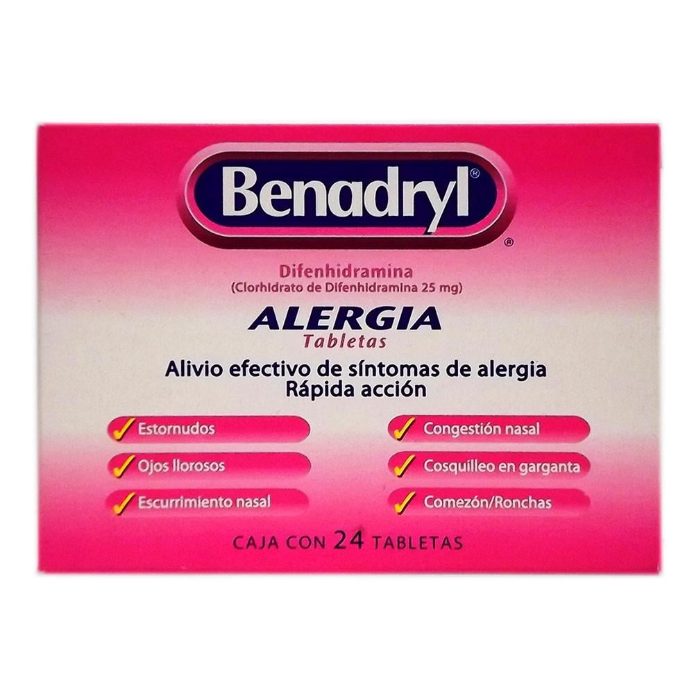 BENADRYL 24 Benadryl tabletas 25 mg 24 pzas Walmart