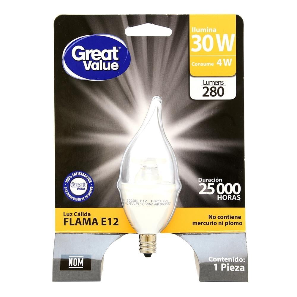 Foco Great Value De Luz C lida Tipo Flama Walmart Foco great value de luz c lida tipo flama walmart