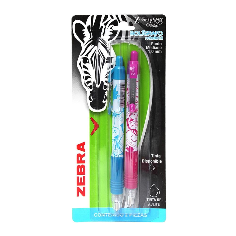 Zebra Pen Z-Grip Druckkugelschreiber – 0,7mm Fein, Schwarz, 12 Stück