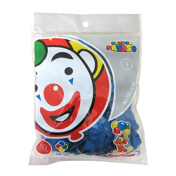 Bolsa de globos Globos Payaso No. 9 azul metálico | Walmart