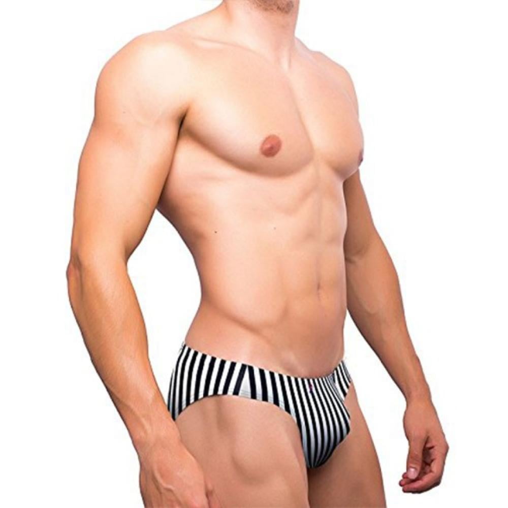 Bikini para Hombre Rayado Blanco y Negro Chico Joe Snyder BIKINI 01