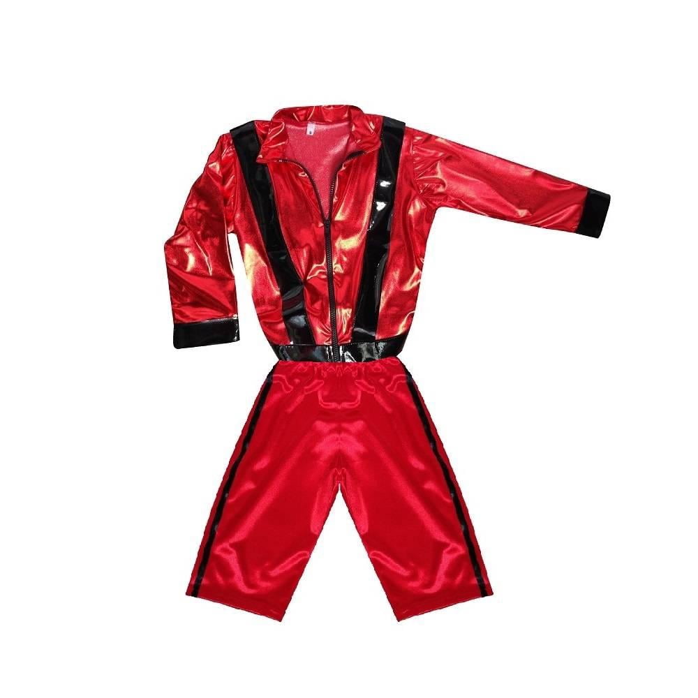 Disfraz de rey del pop para adultos, XXL, chaqueta y pantalones rojos, peluca de aspecto húmedo, sombrero Fedora negro, guantes blancos, gafas de sol Disfraz de rey del pop para adultos, XXL, chaqueta y pantalones rojos, peluca de aspecto húmedo, sombrero Fedora negro, guantes blancos, gafas de sol