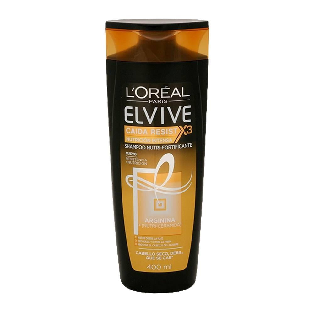 Shampoo Loréal Paris Elvive Caída Resist X3 Nutrición Intensa 400 Ml