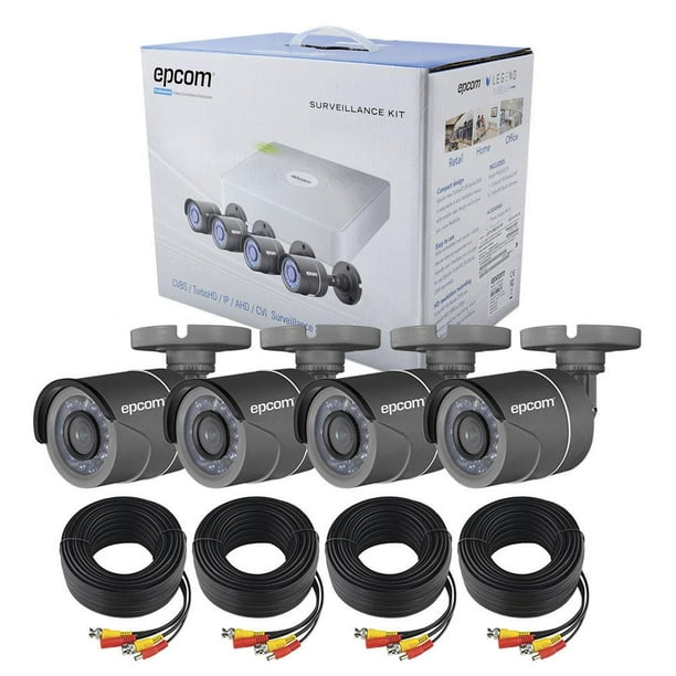 Kit Cctv De 4 Cámaras Tipo Bala TurboHD 720p Epcom LB7TURBOKIT4P ...
