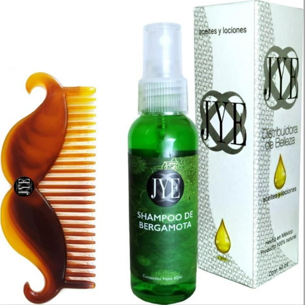 Kit para Barba y Bigote Shampoo de Bergamota 60 ml y Peine Forma de Bigote Jye Barba y Bigote